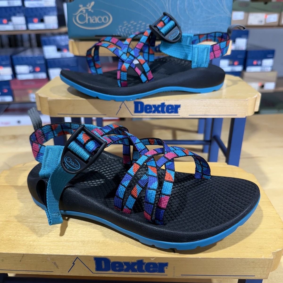 New Chaco Unisex Kids Boys Girls ZX1 Ecotread Sport Sandals Break Teal Size US 3 View 2