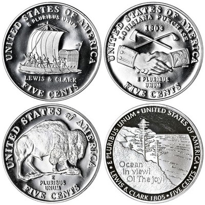 2004 S 2005 S Jefferson Nickels Gem DCam Proof Run 4 Coin WJ Set