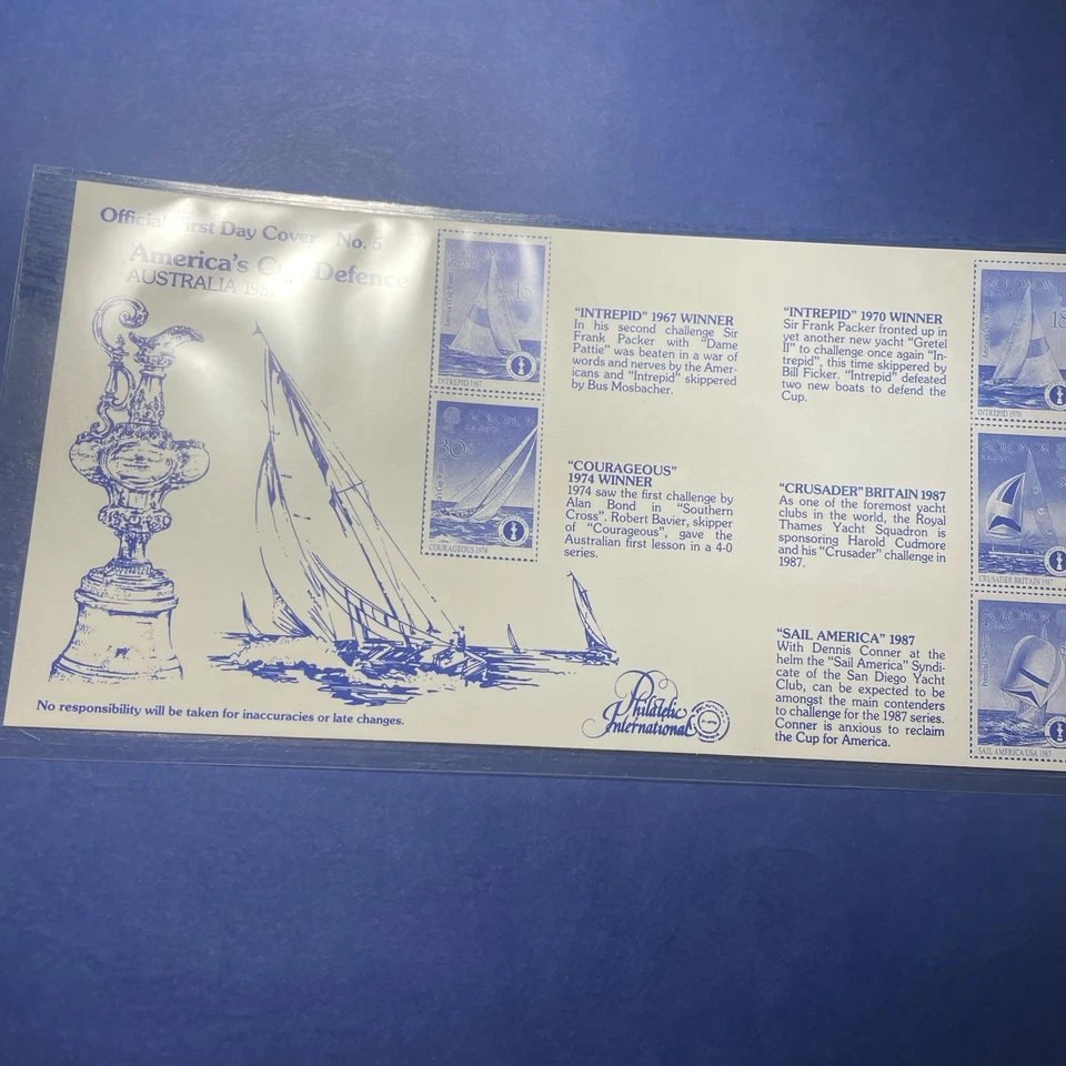 1987-AMERICA'S CUP Sailing Mint Stamps And Cover Solomon Islands - Image 2 of 4