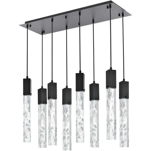 Elegant Lighting 2088D36BK Aurora 8 Light 12 inch Black Pendant Ceiling Light - Picture 8 of 10