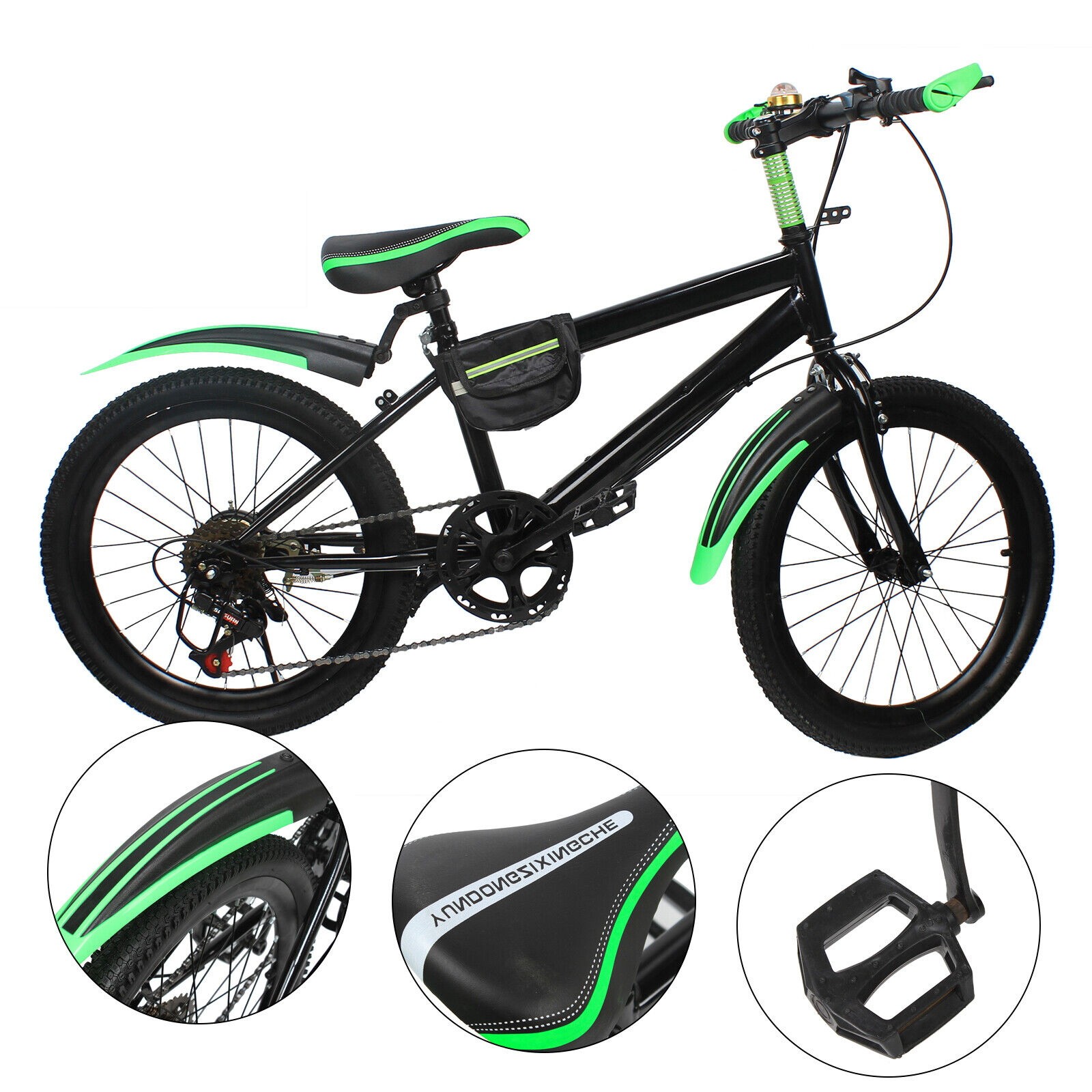 20 Inch Child Bike Mountain Bike High Carbon Steel Bicycle 7-Speed City Bike