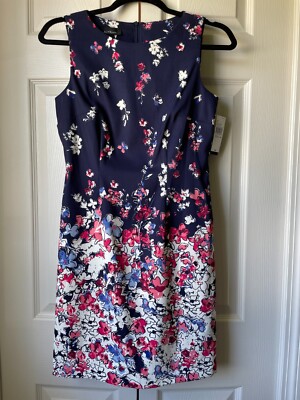 NWT Alyx Women’s Petite Watercolor Floral Print Sleeveless Dress Size 4P 