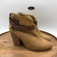 Rag Bone Harrow Genuine Camel Brown Tan Suede Ankle Boot Bootie Size 36.5 US 6