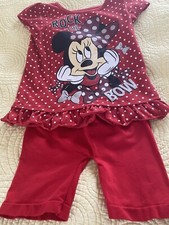 Girls Disney Minnie Mouse Sz 5/6 Shorts Set Excellent Condition