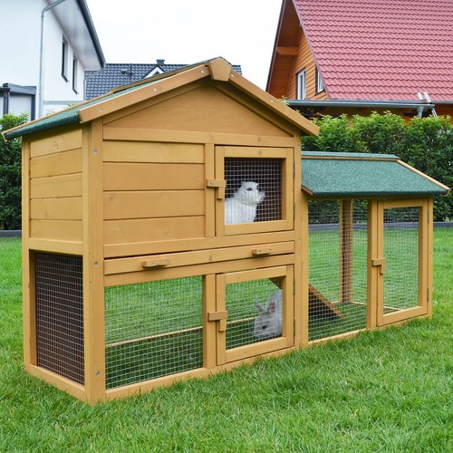 ZOOPRINZ Kaninchenstall Hasenstall Villa mit Auslauf Massivholz Freilauf Gehege - Bild 6 von 12