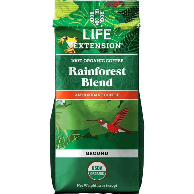 Продлевающий жизнь 100 органический кофе Rainforest Blend - Молотый 12 унций 2890₽
