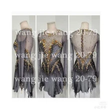 New  Ice Figure Skating Dress, Figure Skating Dress For Competition gray dyeing