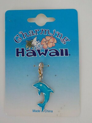 CHARMING HAWAII DOLPHIN CHARM ONLY 1 PIECE MULTI COLOR LOBSTER CLAW CLASP NEW
