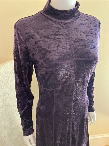 Vintage Y2K Styleworks Purple Velvet Whimsigoth Goth Grunge Punk Midi Dress S - 第 3/11 張圖片