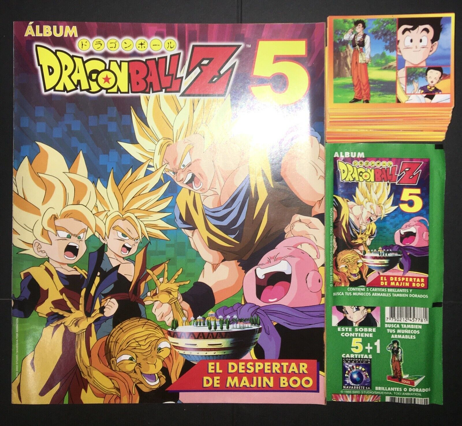 DRAGON BALL Z 5 Album Complete 100% PERU 1999 Navarrete Majin Buu Saga