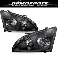 Headlights For 2004-2009 Lexus Rx330 Rx350 Black Pairs Halogen Lamps 04-09