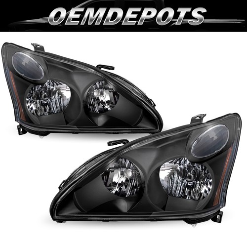 Headlights For 20042009 Lexus RX330 RX350 Black Pairs Halogen