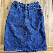 VTG Gap Denim Skirt Womens 2/4 Blue Jean High Rise Above Knee Made in USA Cotton