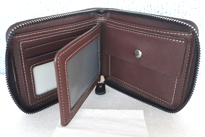 NEW ~ Carr Kenn ~ Stylish Men's PU Leather Brown Wallet