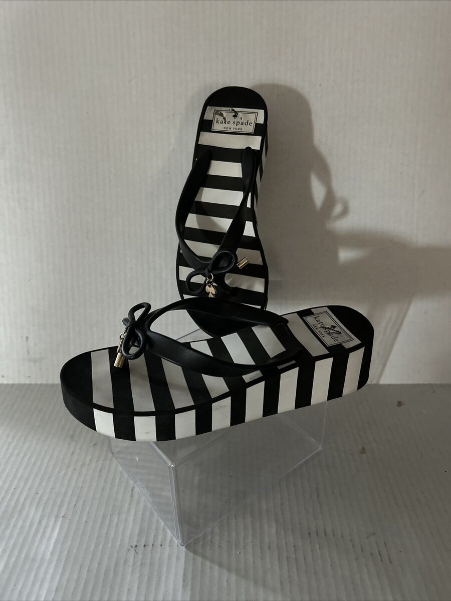Kate Spade New York Black & White Striped Platform/Flip Flop Kate Spade New York Black & White Striped Platform/Flip Flop