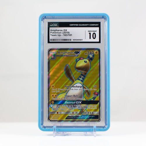 Pokemon Ampharos GX Full Art Holo #163 Team Up 2019 - CGC 10 Gem Mint