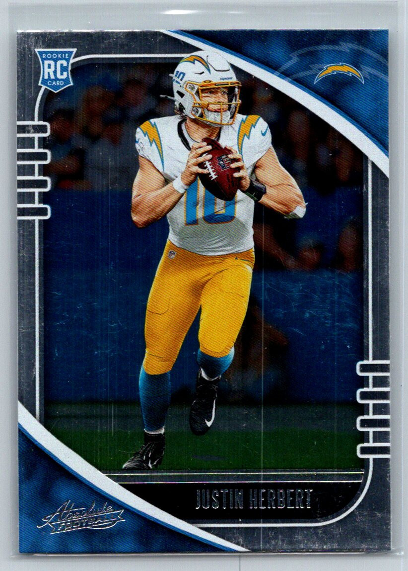 Justin Herbert 2020 Panini Absolute #167 Rookie Card Los Angeles Chargers TC3118