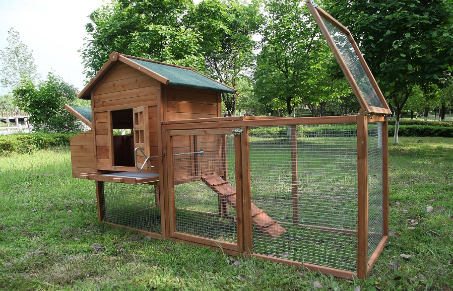 80'' Wooden Chicken Coop Nest Box Hen House Poultry Pet Hutch Garden Backyard eBay