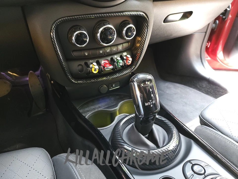 MINI F54 nero lucido clima console centrale copertura bordo Clubman Cooper S Regno Unito Stock - Immagine 3 di 4