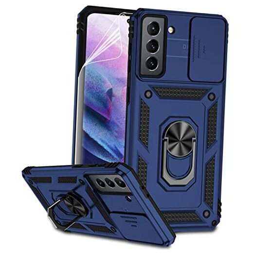 Protective Case with Screen Navy Blue with camera cover Military-Grade 2nd gen