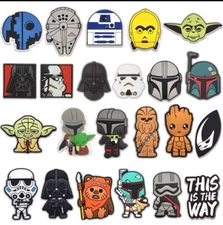 New Star Wars Mandalorian Baby Yoda Din Grogu Croc Shoe Charms Set of 23