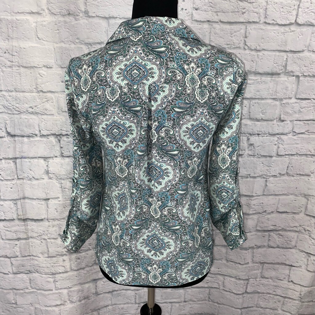 Notations petite paisley print button down blouse… - image 13