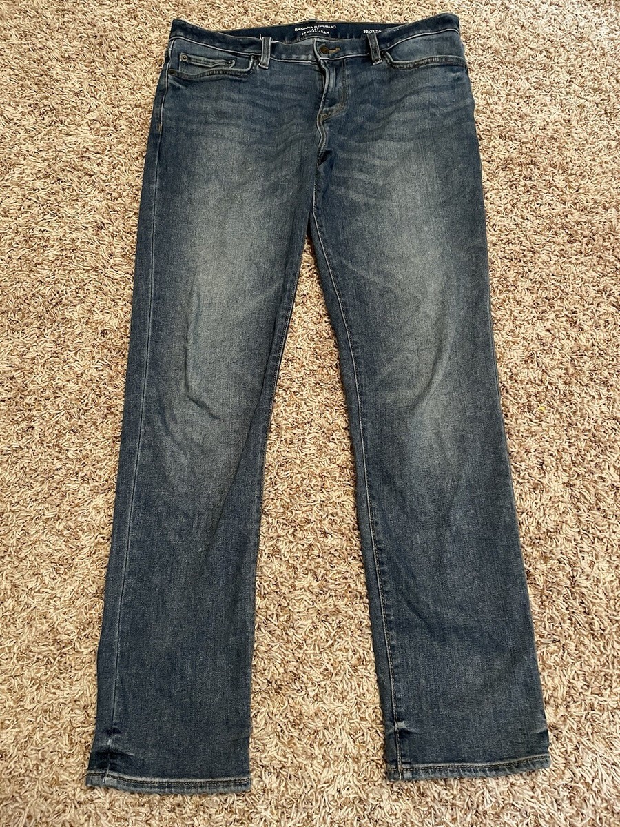 Banana Republic Jeans Men 33x32 Measures 33x30 Travel Jean Slim