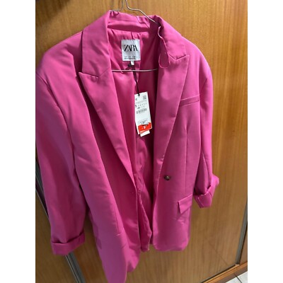 ZARA BNWT OVERSIZED BLAZER SIZE SMALL S REF. STRAWBERRY PINK