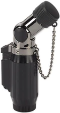 Quadruple Jets  Cigar/Cigarette Torch Lighter-Black & Gunmetal 
