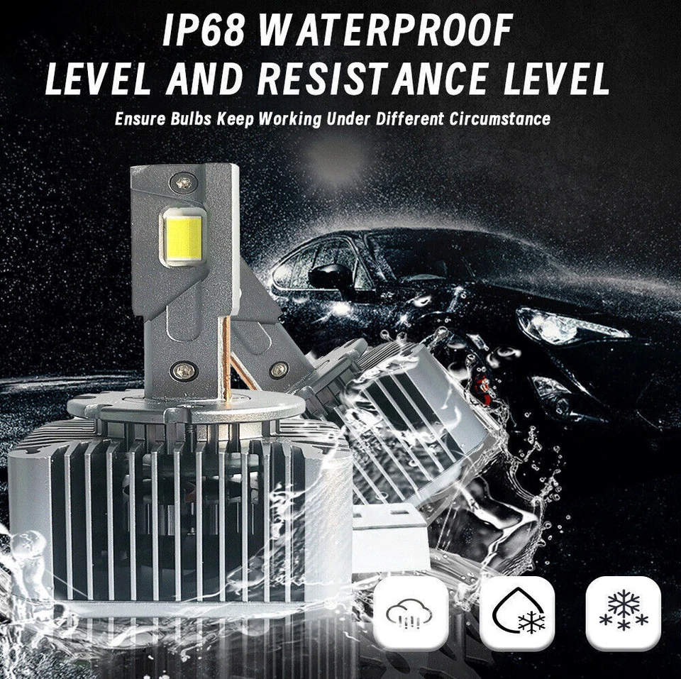 New LED Headlight Bulb D1S D1R High Low Beam HID Xenon Conversion Kit Foto 3 de 4