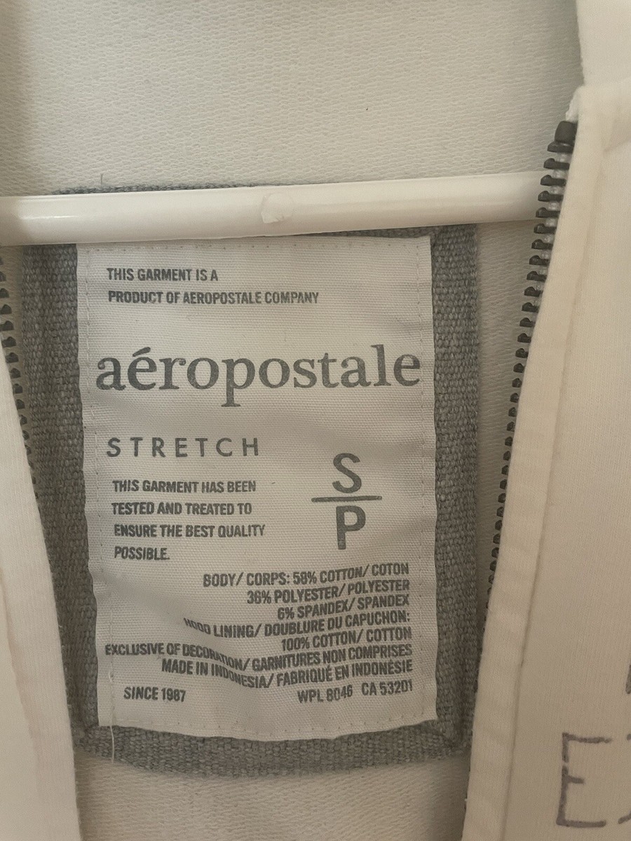 co　36 Vintage Aeropostale Ivory Sweatshirt Hoodie Size Small EUC Soft