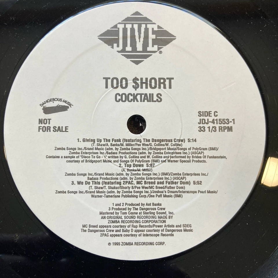 COCKTAILS too $hort/ant banks/dangerous crew jive 2lp album promo 90s gangsta nm Foto 4 de 4