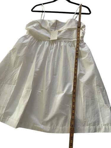 NWT A New Day Medium Ruched Baby Doll White Mini Dress Smocked Back #3313 - Picture 7 of 12