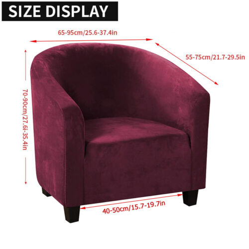 Stretch Club Sofa Chair Cover Living Room Tub Barrel 1 Seater Armchair Slipcover - Picture 6 of 34