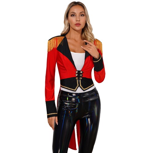 Adult Womens Circus Ringmaster Cosplay Costume Steampunk Tailcoat Jacket - Picture 13 of 141