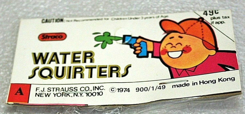 Straco 一角钱商店玩具塑料水手枪 1974 年全新香港橙色 — 第 3/4 张图片