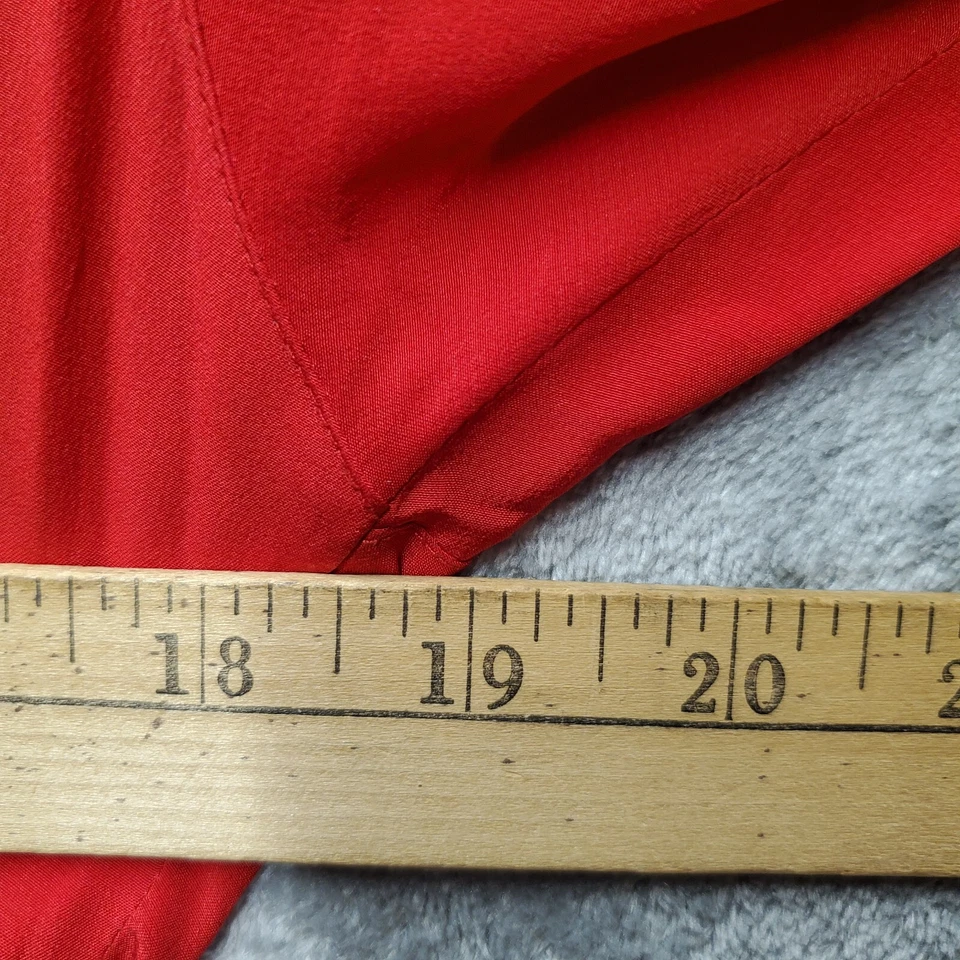 Vestido Ann Tjian For Kenar 2 para mujer 10 rojo seda carrera negocios años 80 vintage forrado Foto 4 de 4