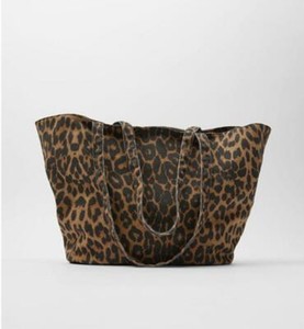 Zara Animal Print Fabric Tote Bag NEW WITH TAGS