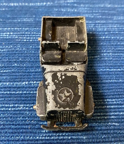 Vtg Tootsietoy Black Army Jeep Vehicle Tootsie Toy Chicago Diecast Military 15B - Foto 1 di 4
