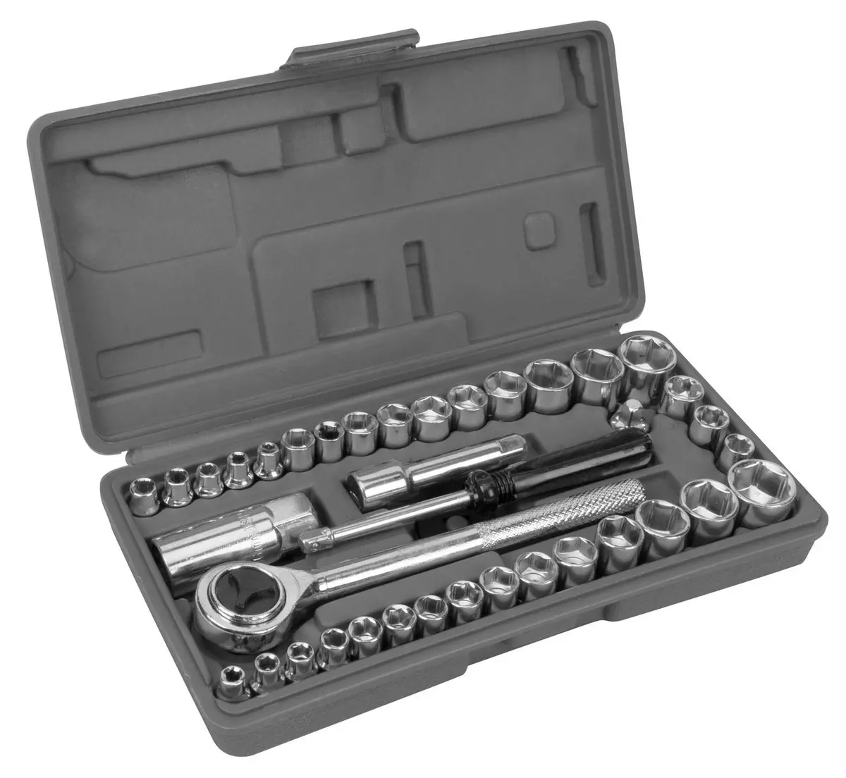 40 pc Ratchet and Socket Set w Storage Case 1 4