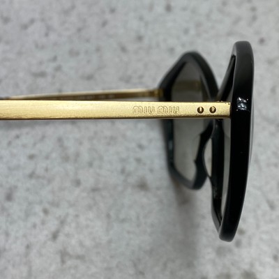 MIU MIU SMU11N Sunglasses Pentagon Black Gold Gray Gradient  display picture 3