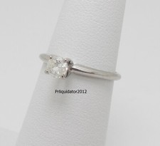 1/4CT Natural Round Diamond Solitaire Engagement Wedding Ring 14K White Gold
