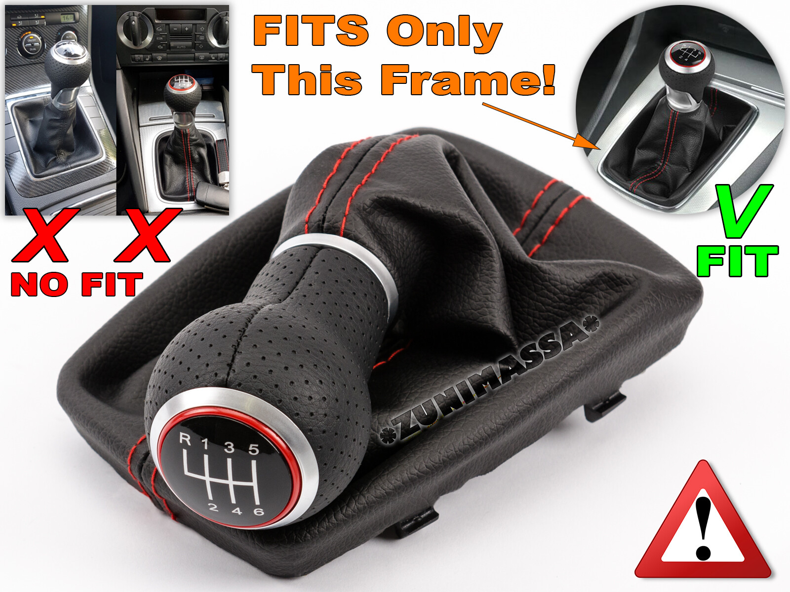 for AUDI S LINE A4 B6 B7 8E LEATHER GEAR SHIFT STICK KNOB 6 SPEED