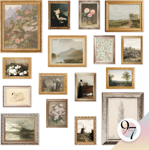 Large 11X14 Vintage Wall Art Prints - Rustic Cottage Core Wall Decor, Vintage Pi