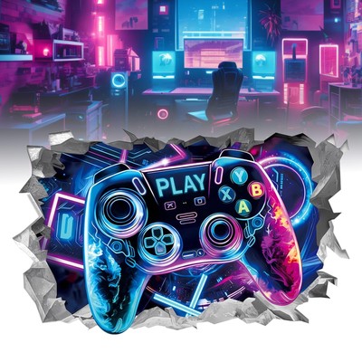 3D poster gaming stickers gaming deco gamer deco Salle de jeux dans la chambr...