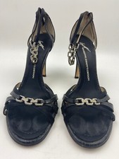 Women's Black Suede Strappy Sandals by Giuseppe Zanotti 90s Italian Shoes