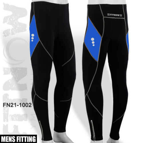 Mens Winter Cycling Tights Cycle Coolmax Padded Legging Trouser BLUE -M - L - XL - Afbeelding 1 van 1