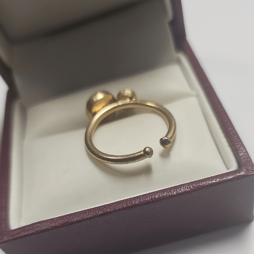 Gold Plated Ring With Ruby Semi Precious Gemstone… - image 3