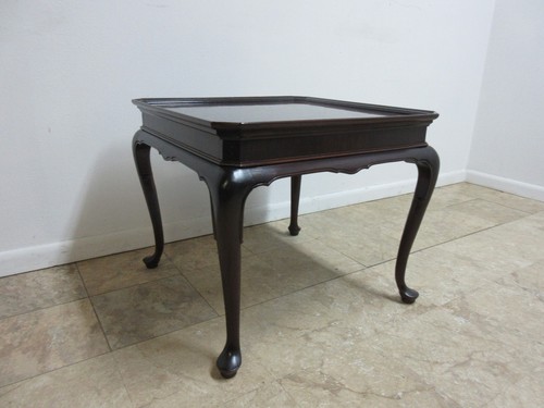 Vintage Mahogany Banded Pagoda Top Queen Ann Lamp End Table Pedestal Stand - Picture 4 of 11