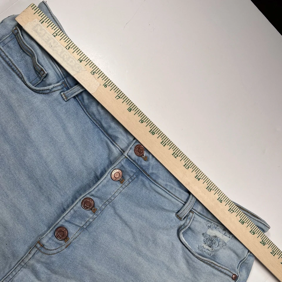 Pantalones Cortos de Denim LC Lauren Conrad Tiro Alto Botón Mosca Talla Grande 22W Azul Informal Foto 3 de 4